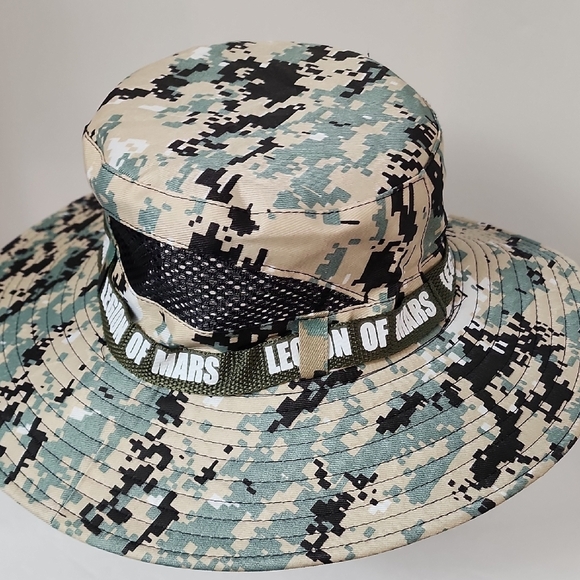 NWOT Legion of Mars Camouflage Bucket Hat with Chin Strap, size 22.5" - Picture 3 of 12